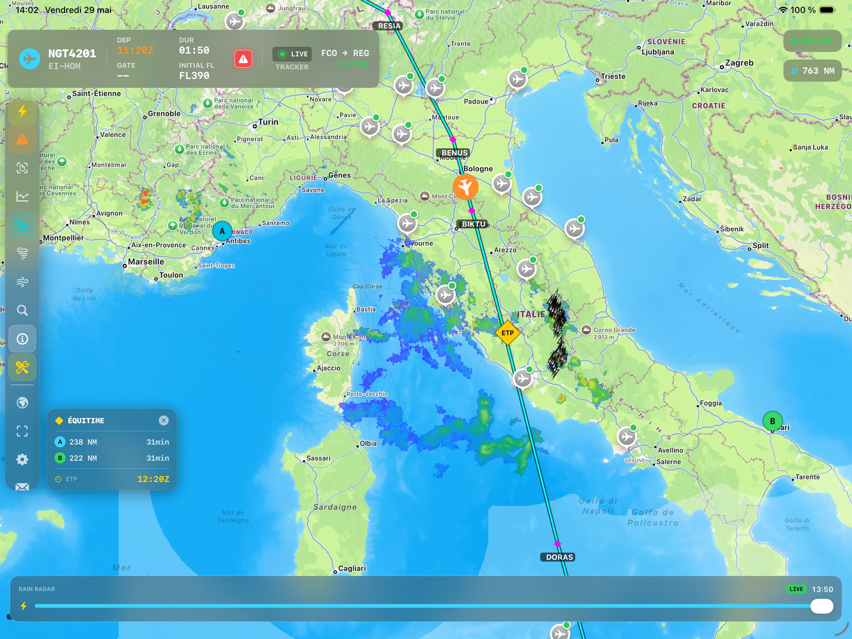 NaviGate ETP — Equal Time Point with wind correction