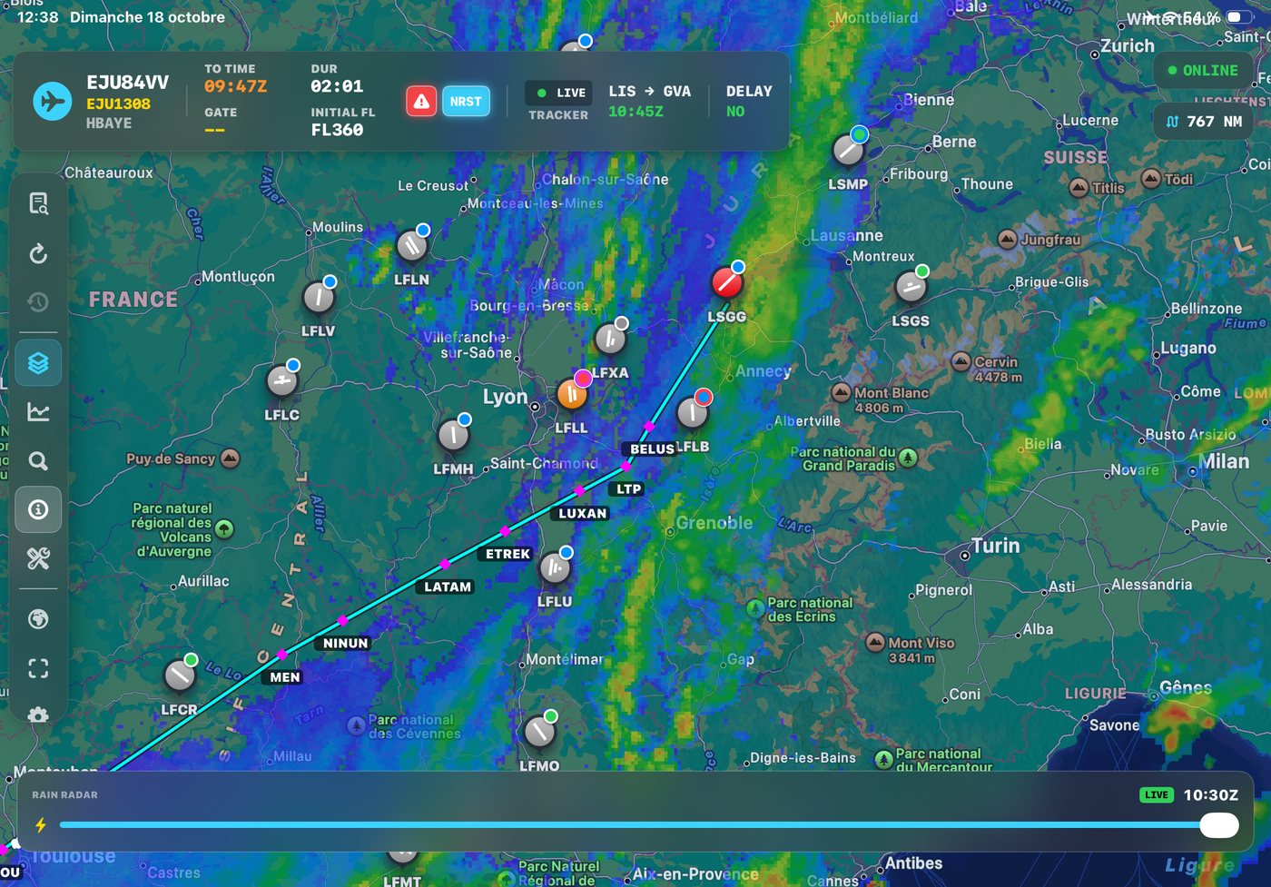 Runway layouts and weather on airport markers