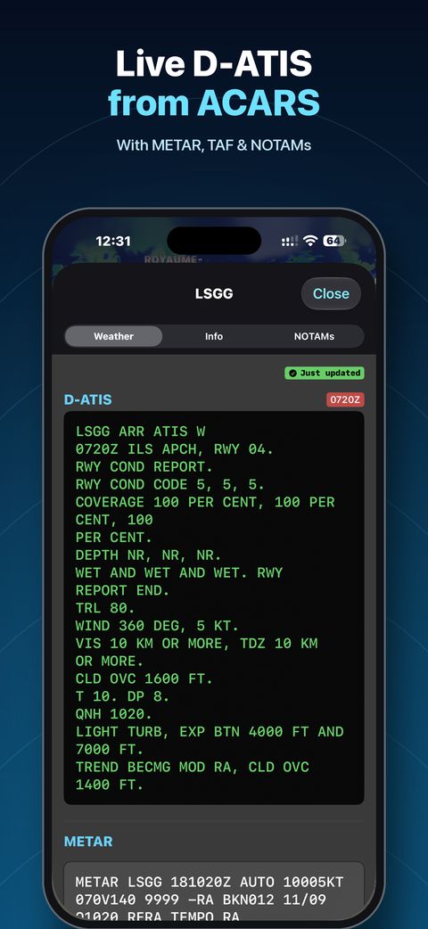 Live D-ATIS from ACARS